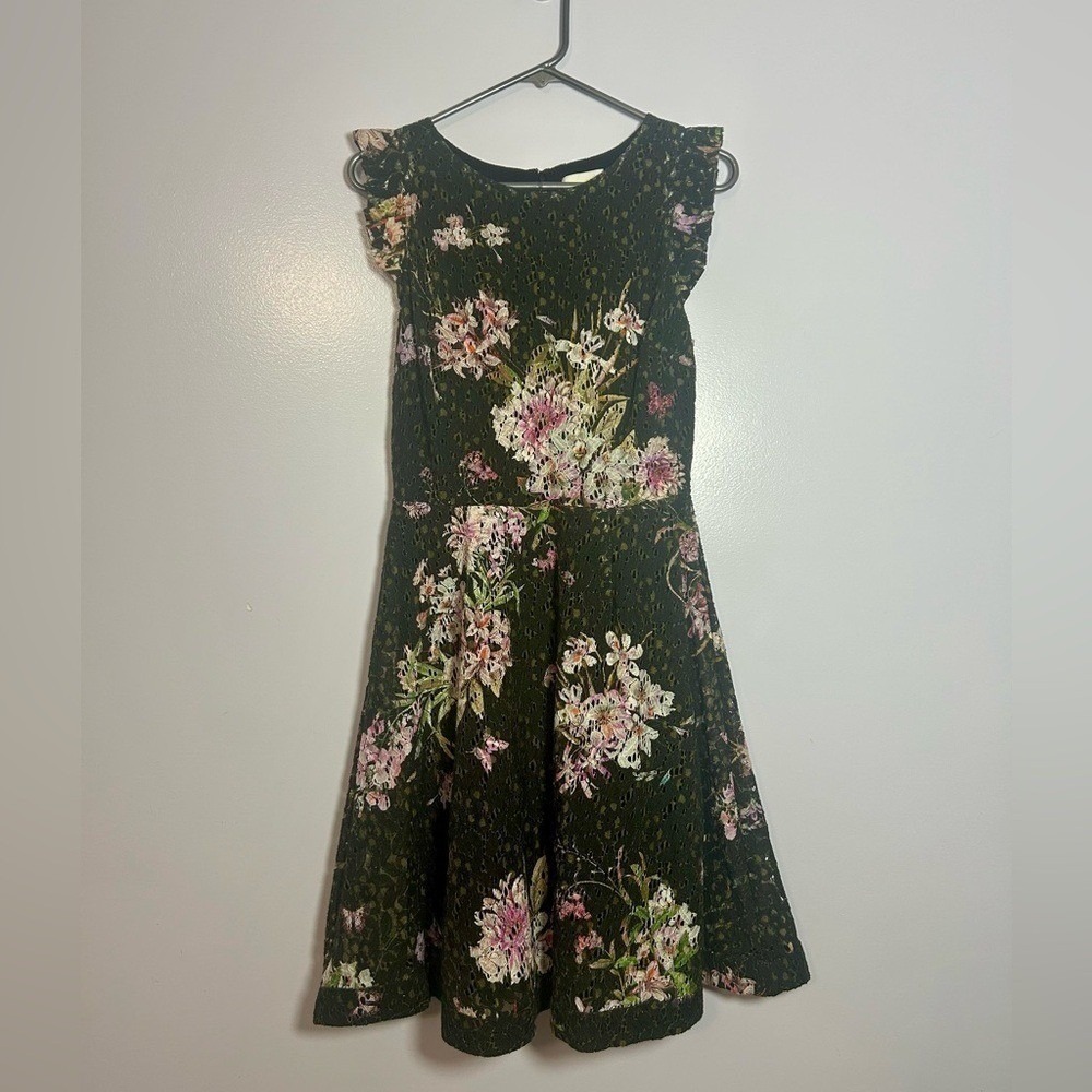 Eri + Ali Anthropologie Nevaeh Floral Lace Fit & Flare Dress Size 6 - Picture 6 of 11